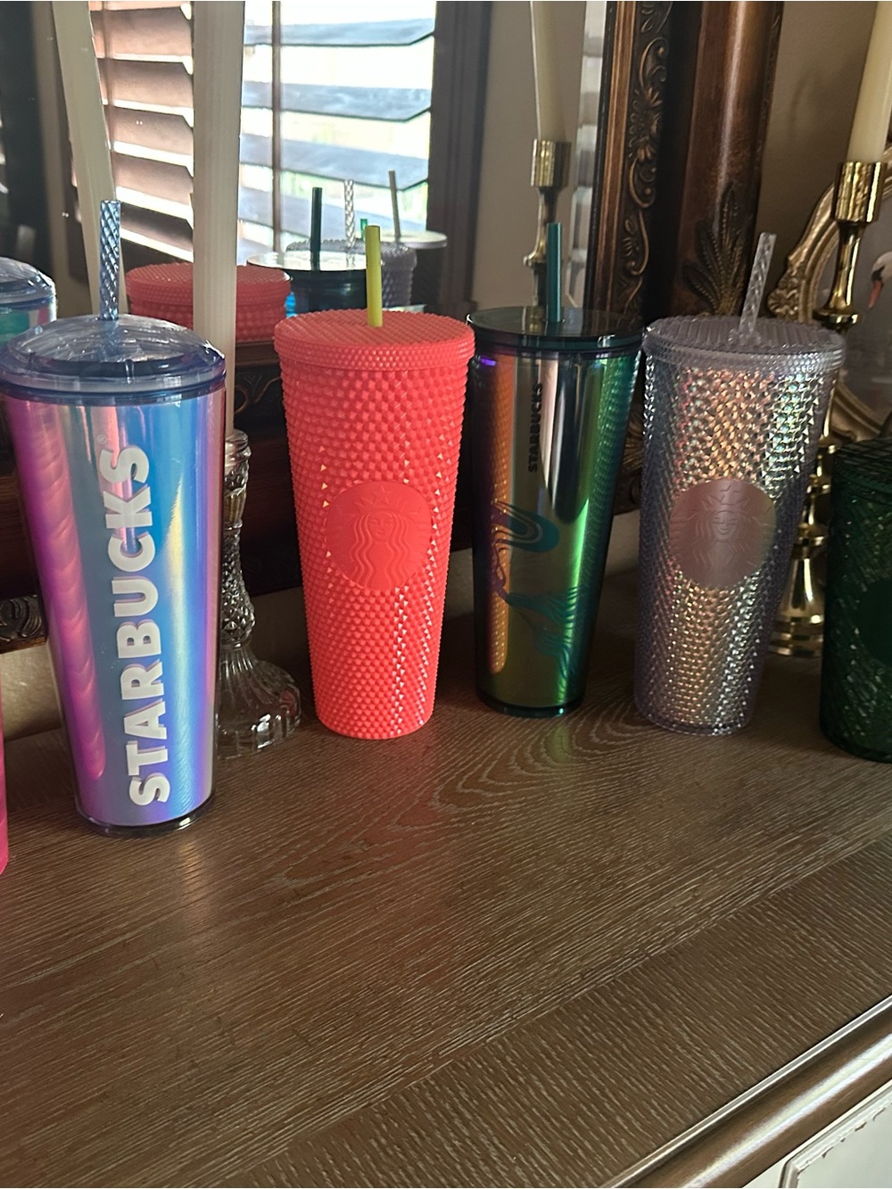 Starbucks Neon Pink Studded Cold Cup with Straw